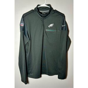 Philadelphia Eagles Nike NFL 1/4 Zip Active Dri-fit Onfield Jacket Gray Sz M